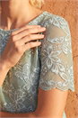 Sage Floral Stretch Lace Top, Image 4 of 4