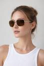 Brown Aviator Style Square Frame Sunglasses, Image 1 of 1