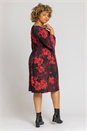 Red Curve Floral Print Wrap Dress, Image 2 of 4