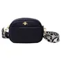 Black Bee Embellished Rounded Crossbody Bag in Black, Image 2 of 5