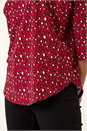Red Animal Print Raglan Sleeve Stretch Top, Image 5 of 5