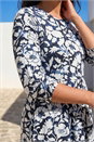 Navy  Petite Floral Midi Dress, Image 4 of 4