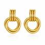 Gold Chunky Multi Knot Interlocking Hoop Stud Earrrings, Image 1 of 3