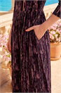 Plum Abstract Print Stretch Midi Dress, Image 4 of 4