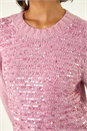 Pink Sparkly Crew Neck Knit Jumper, Image 5 of 5