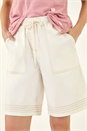 Ivory  Drawcord Detail Pocket Shorts, Image 4 of 4