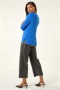 Blue Plain Soft Crew Neck Jumper, Image 3 of 5