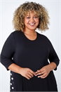 Black Curve Polka Dot Chiffon Stretch Top, Image 4 of 5