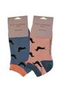 Light Blue 2 Pairs Breathable Bamboo Trainer Socks, Image 2 of 3