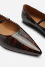 Tortoishell Novalee Pointed Toe Mary Jane Front Strap Ballet Flats, Image 5 of 7