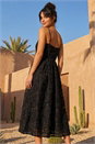 Black Dusk Floral 3D Midi Dress, Image 3 of 4