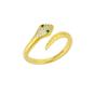 Gold Pave Snake Ring With Green Eyes in Sterling Silver, Image 1 of 1