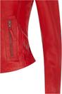 Red Slim-Fit Leather Biker Jacket-Tulsa, Image 7 of 7
