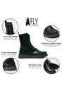 Dark Green Womens Leather Ankle Dress Boots-RAMI043, Image 3 of 5