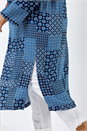 Blue Curve Geo Patchwork Print Longline Kimono, Image 5 of 5