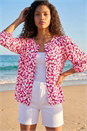 PINK Petite Ditsy Floral Button Up Blouse, Image 3 of 4