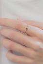 Gold Sterling Silver Blue Zircon Adjustable  Ring, Image 2 of 4