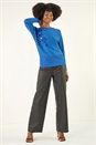 Blue Floral Sparkly Knit Jumper, Image 2 of 5