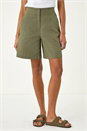 Khaki Smart Twill Pocket Shorts, Image 4 of 8
