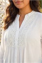Ivory  Curve Lace Trim Pintuck Blouse, Image 4 of 4