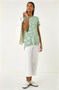 Sage Floral Spot Print Tunic Top, Image 3 of 5