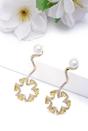 Yellow Dainty Yellow Swirl Drop Earrings, Image 2 of 4