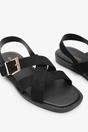 Black Capri Cross Over Open Toe Sandal, Image 5 of 6