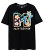 Black MTV Flowers T-Shirt, Image 1 of 6