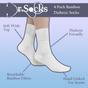 Brown 4 Pack Ladies Bamboo Diabetic Socks Soft Breathable Non Binding Socks, Image 4 of 4