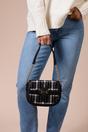 Black Knit Check Shoulder Bag, Image 1 of 6