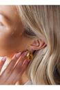 Gold Ribbed Hoops, Image 4 of 5