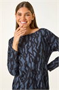 Teal Tie Hem Geometric Print Top, Image 2 of 5