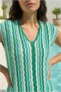 Green Wave Stripe Knit Top, Image 4 of 4