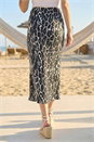 Black Animal Print Stretch Maxi Skirt , Image 3 of 4