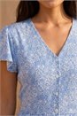 Blue Petite Abstract Spot Midi Dress, Image 4 of 4