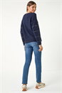 Midnight Blue Shimmer Detail Knit Jumper, Image 3 of 5