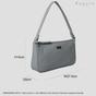 Light Blue 'ZERA' Real Leather Baguette Shoulder Bag, Image 6 of 6