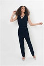 Navy  Julianna Cowl Neck Diamante Jumpsuit, Image 3 of 3