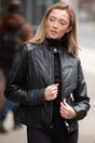 Black 'Essen' Real Leather Biker Jacket, Image 1 of 5