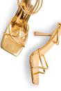 Gold Bree Gold PU Square Toe Mid Stiletto Heels, Image 4 of 4