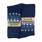 Navy 1 Pack Ladies Turn Over Top Warm Nordic Bed Socks for Winter, Image 4 of 4