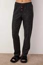 Black WOVCOR Black Cherry Embroidered Zip Neck Long Sleeve Waffle Knit Pyjama Set, Image 2 of 3
