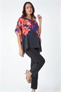 Navy  Floral Print Chiffon Overlay Jumpsuit, Image 1 of 5