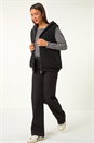 Black Reversible Hooded Knit Gilet, Image 4 of 8
