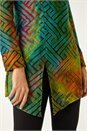Red Geometric Textured Tunic, Image 5 of 5