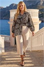 Black Curve Abstract Print Woven Shirt, Image 2 of 4