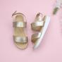 Gold AJVANI Gold Flatform Strappy Sandals, Image 4 of 6