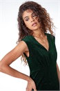 Dark Green Glitter Velvet Maxi Dress, Image 4 of 5