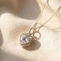 Silver Mini Heart Silver Diamond April Birthstone Necklace, Image 1 of 4
