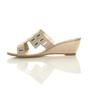 Gold Low Wedge Heel Diamante Sandals Mules, Image 3 of 6